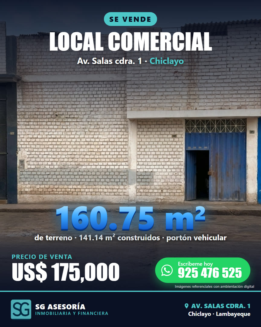 Local comercial en Av. Salas cuadra 1, Chiclayo
